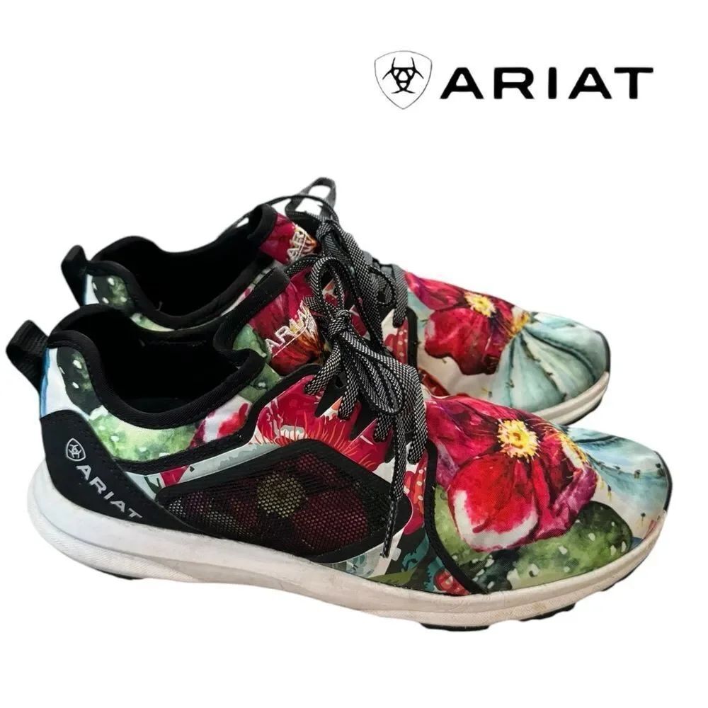 Ariat Fuse Floral Cactus Print Running Shoes Women’s Size 8.5 10031629 Sneakers